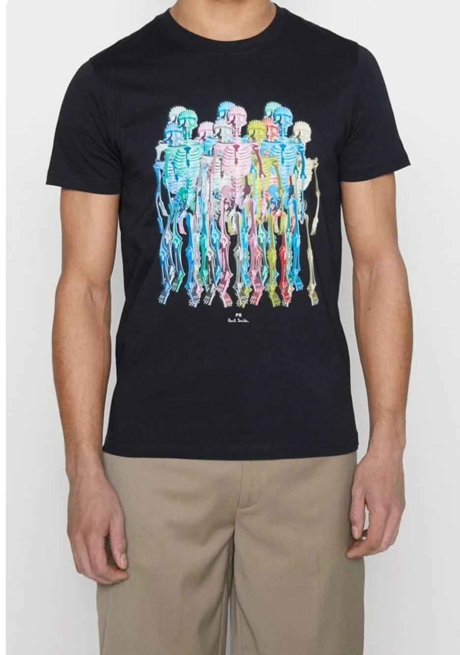 PS Paul Smith Print T-shirt Y2K dark blue skeleton cotton Medium A009431